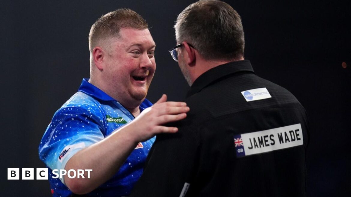Ricky Evans celebrates his win over James Wade