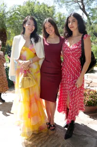 BEVERLY HILLS, CALIFORNIA - MARCH 11: (L-R) Arden Cho, Hannah McMechan and Danya Jimenez attend the 98th Academy Awards Luncheon For Female Nominees Hosted by Diane von Furstenberg on March 11, 2026 in Beverly Hills, California. (Photo by Stefanie Keenan/Getty Images  for DVF)
