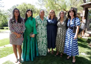 BEVERLY HILLS, CALIFORNIA - MARCH 11: (L-R) Alisa Payne, Sara Khaki, Christalyn Hampton, Yvett Merino, Geeta Gandbhir and Liza Marshall attend the 98th Academy Awards Luncheon For Female Nominees Hosted by Diane von Furstenberg on March 11, 2026 in Beverly Hills, California. (Photo by Stefanie Keenan/Getty Images  for DVF)