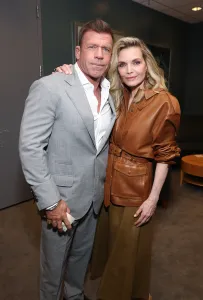 (L-R) Taylor Sheridan and Michelle Pfeiffer attend the Paramount+ NYC Premiere of THE MADISON on Monday, March 9, 2025 in NYC. Photo Credit: Todd Williamson/JanuaryImages for Paramount+
