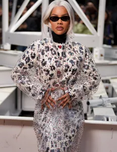 Teyana Taylor at the Chanel fashion show as part of Paris Fashion Week Fall 2026 held at Grand Palais on March 09, 2026 in Paris, France. (Photo by Swan Gallet/WWD via Getty Images)