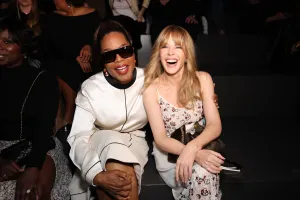 PARIS, FRANCE - MARCH 09: (EDITORIAL USE ONLY - For Non-Editorial use please seek approval from Fashion House) Oprah Winfrey and Kylie Minogue attend the Chanel Womenswear Fall/Winter 2026-2027 show as part of Paris Fashion Week on March 09, 2026 in Paris, France. (Photo by Aurore Marechal/Getty Images)