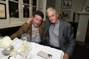Michael J. Fox and Michael Douglas at Lucky's Montecito 25th Anniversary held at Lucky's Montecito on March 08, 2026 in Montecito, California.