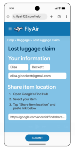 Android users can now share tracker tag info with airlines to help locate lost luggage