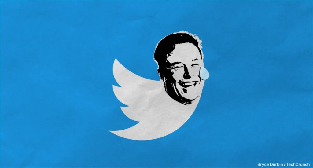 Twitter bird logo with Elon Musk