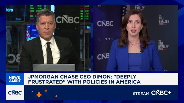 JPMorgan Chase CEO Dimon: 'Deeply frustrated' with policies in America