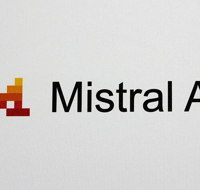The logo of the French company Mistral AI.