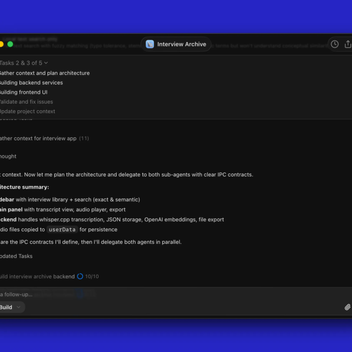 A screenshot of a black window displaying an in-progress vibe coding session.