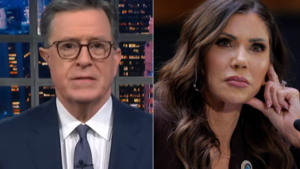 Stephen Colbert Calls Kristi Noem a 'Domestic Terrorist' After Trump Firing