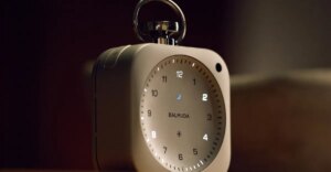 This sleek alarm clock uses lights and sounds to help you sleep, focus, and wake up