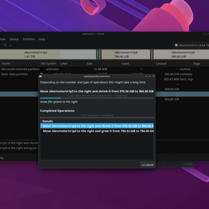 When I say “slide every volume on the drive to the right” I’m not kidding.