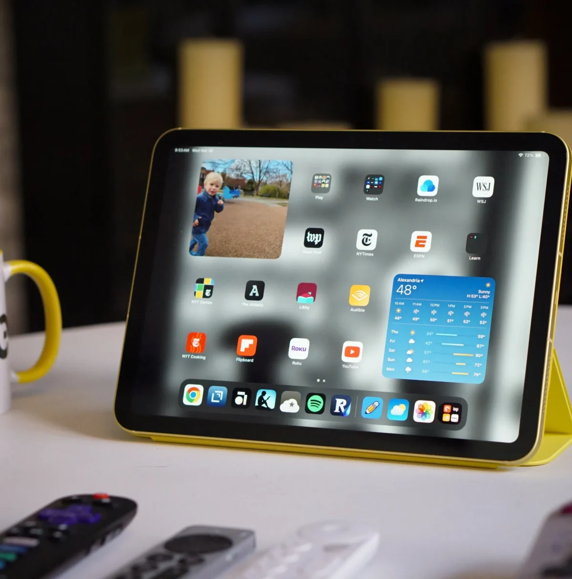 A photo of the 11th-generation iPad on a table.