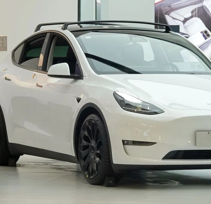 white Tesla