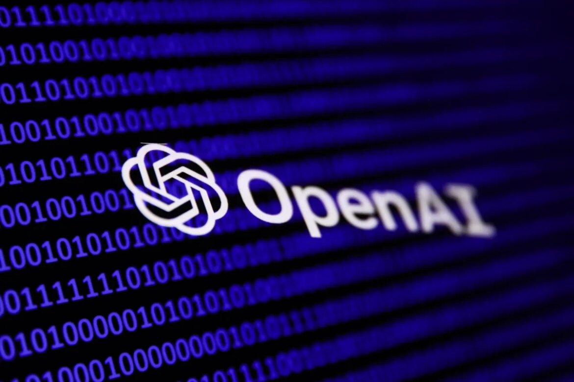 Binary code and OpenAI logo