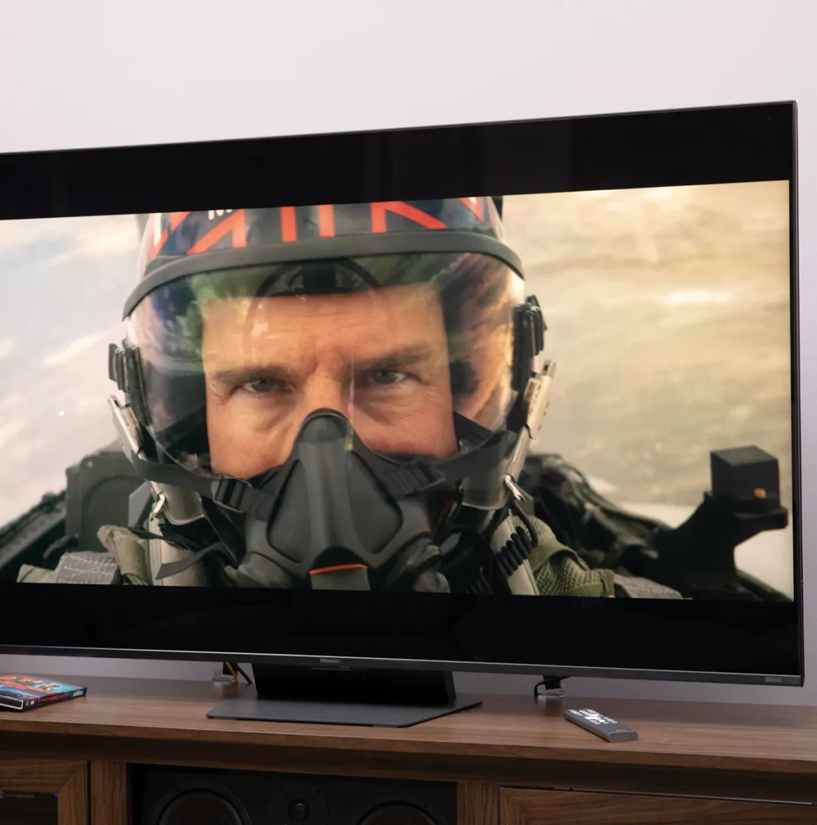 Hisense UR9 RGB LED TV showing Mission Impossible.