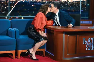 NEW YORK - OCTOBER 25: The Late Show with Stephen Colbert and guest Evie Colbert during Friday's October 29, 2021 show. (Photo by Scott Kowalchyk/CBS via Getty Images)