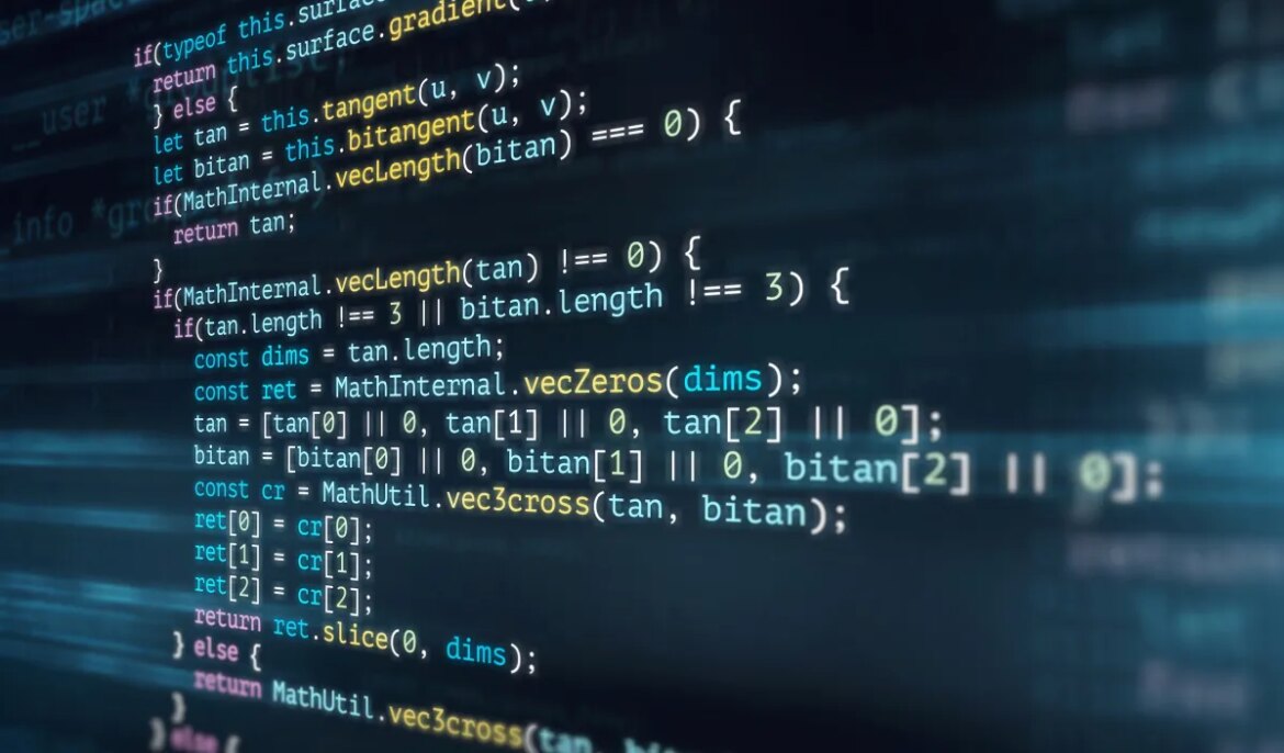 Computer code on a screen.