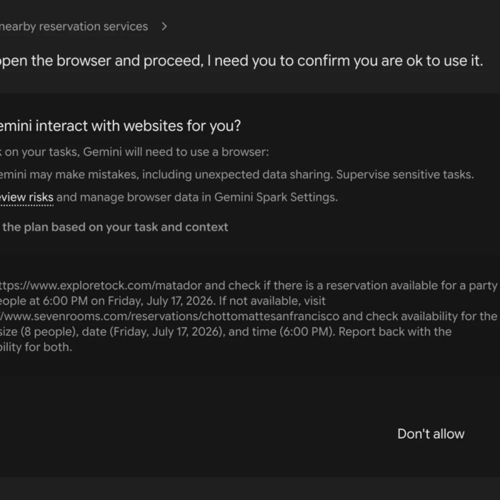 Screenshot of Gemini Spark