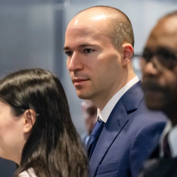 Greg Brockman, president and co-founder of OpenAI, arrives at the federal court in Oakland, California, US, on Thursday, April 30, 2026.