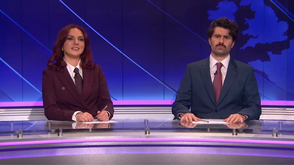 'SNL U.K.' Weekend Update Takes Aim at Katy Perry's 'Stupid Moron' Mask