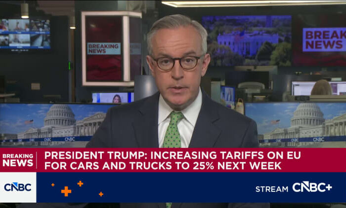 President Trump: Increasing tariffs on EU for cars and trucks to 25% next week