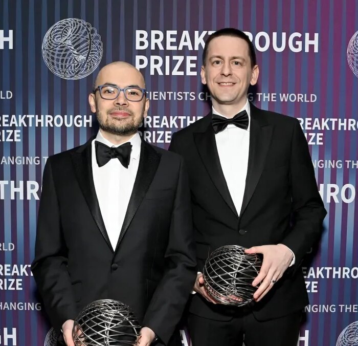 Demis Hassabis and John Jumper attend the 10th Breakthrough Prize Ceremony at the Oscars