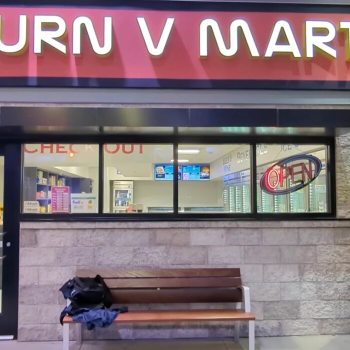 a screenshot from the FBI's Kinetic Cyber Range video, showing the FBI's model town featuring a grocery store and gas station