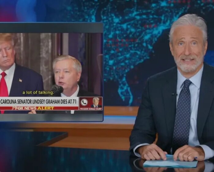 Jon Stewart Slams Donald Trump's Reaction to Lindsey Graham's Death
