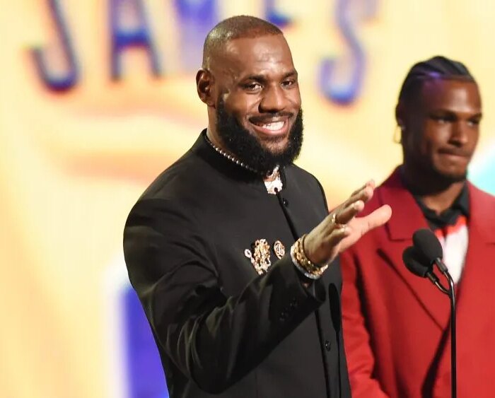 LeBron James speaks onstage at The 2023 ESPYS held at Dolby Theatre on July 12, 2023 in Los Angeles, California. (Photo by Gilbert Flores/Variety via Getty Images)
