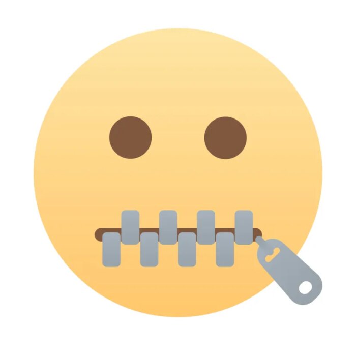 Flat Design Smiley Face with zipped lips