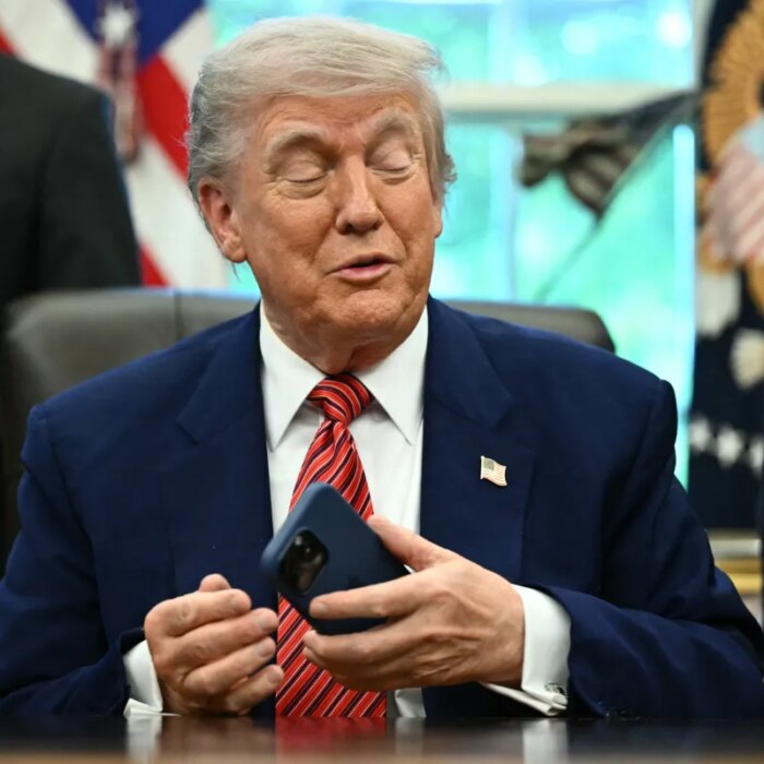 US President Donald Trump speaks after signing executive orders in the Oval Office of the White House in Washington, DC, on May 23, 2025.